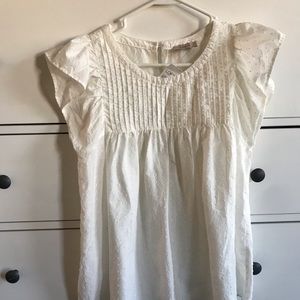 Off white short sleeve blouse